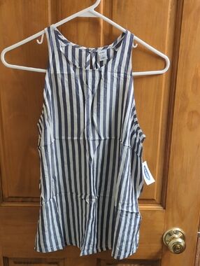 Old Navy Navy and White Striped Tank